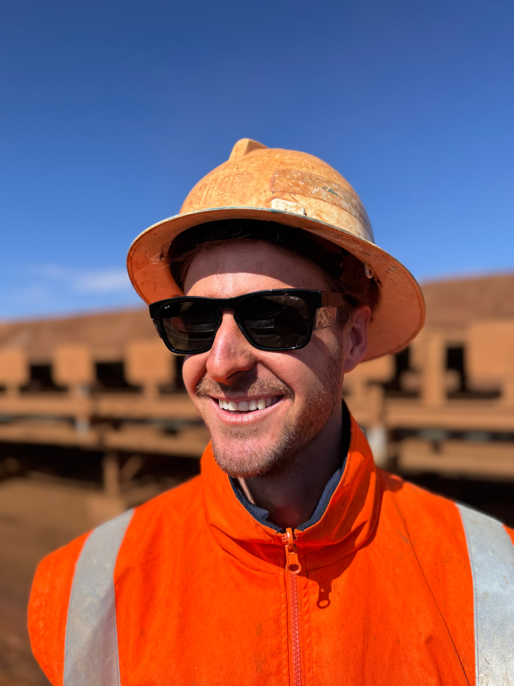 Pilbara Edition Gloss Black safety glasses with grey polarised lenses